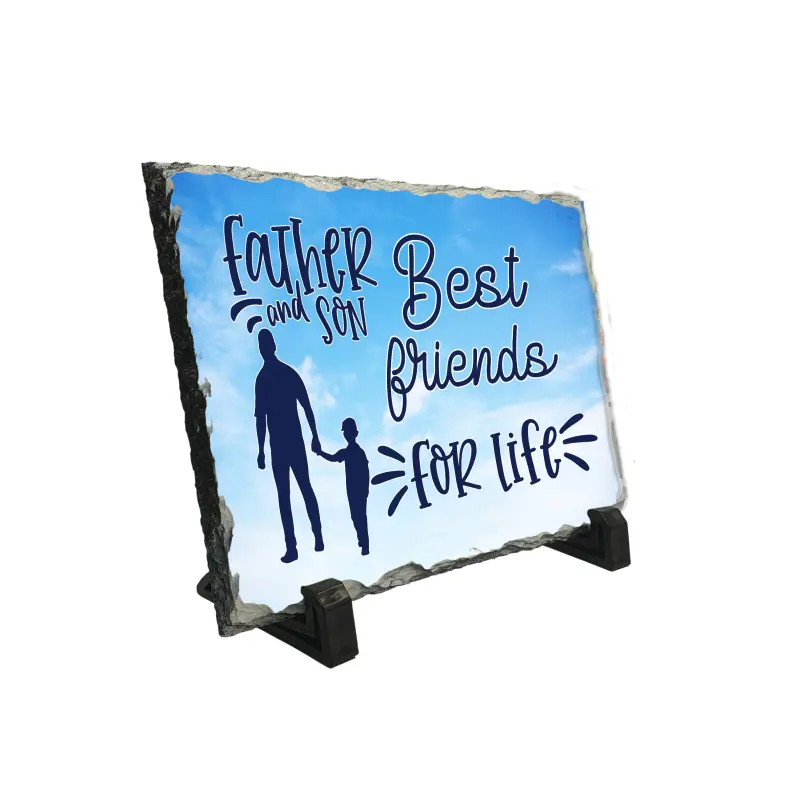 Father and son best friends for life, piatra ardezie personalizata, cu mesaj model pa015